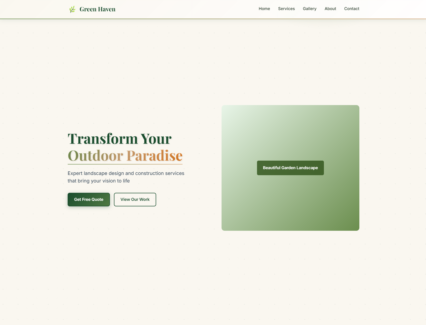 Green Haven Landscaping website preview